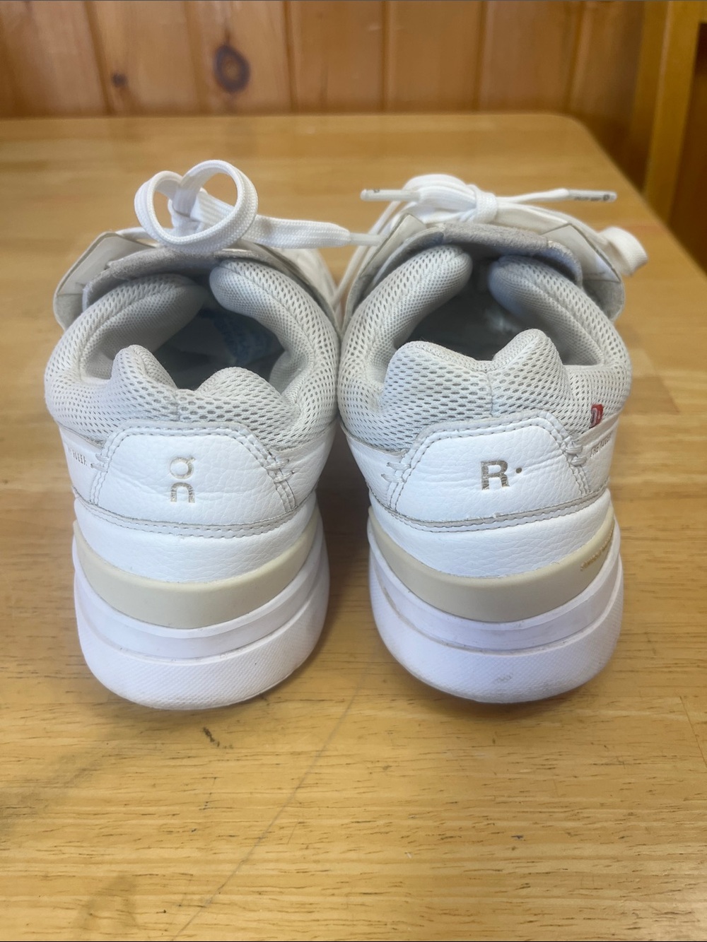 On Running Women’s White Leather Lace-Up Sneakers - Picture 3 of 6